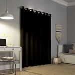 Edenwald 95% Room Darkening Door 7 Feet Curtain, Thermal Insulated Blackout Heavy Polyester Panel, Noise Reduce, Only Single Piece - (Black - 84 Inches)