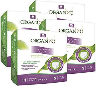 Organyc Bladder Control Underwear for Women - Organic Cotton Protective Underwear for Incontinence, Leak Protection, Odor Protection and Sensitive Skin, Small, 56 Count
