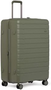 Large Green Hard shell Suitcase with 4 double Spinner Wheels & Expander Zip - 81.5 x 54 x 35.5 cm - Lightweight Suitcase for Travel & Holidays - TSA Approved Locks - Stamford 2.0 Antler large Suitcase