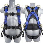 TT TRSMIMA Safety Harness Fall Protection Upgrade 4 Quick Buckles Construction Full Body Harness with 6 Adjustment D-ring