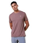 TECHNOSPORT Mens Slim Fit Active Wear Gym T-Shirt with Half Sleeves for Workout, Sports - (MTOR10LDN_Linden_S)