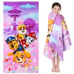Franco Kids Super Soft Cotton Bath/Pool/Beach Towel, 58 in x 28 in, Paw Patrol Girls