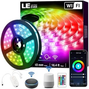 LE LED Strip Lights, 16.4ft WiFi Smart Color Changing LED Strips, SMD 5050 LED Rope Light, App&Remote Controlled, Tape Light for Bedroom, Home and Kitchen