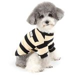 ZUNEA Small Dog Sweater Coat Winter Warm Knitted Jumper Puppy Clothes Soft Cotton Striped Pet Pullover Knitwear Chihuahua Doggie Jacket Apparel for Dogs Girl Boy Black XXL