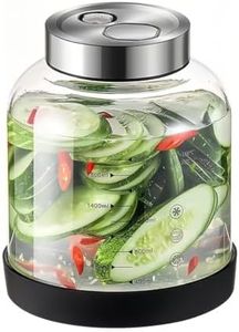 JELITY 2L Fermentation Jar with Manual Automatic Air Release Valve, Wide Mouth Mason Jar with Non-Slip Base & Scale for Making Kimchi, Pickles, Sauerkraut