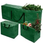 RICHIE 3-Piece Large Christmas Tree Storage Bag with 2 Christmas Decoration Bags for up to 9ft Tall Christmas Trees, Xmas Tree Storage Box Easy to Carry, Waterproof Storage Bags (Red)