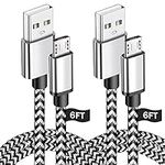 Micro USB Charging Cable 6FT,2Pack,