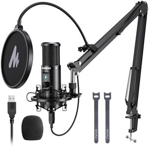 MAONO USB Microphone with One-Touch Mute and Gain Knob, Professional Condenser Computer PC Mic for Podcasting, Recording, Gaming, Live Streaming, Zoom Meeting, Studio, YouTube, Skype, AU-PM421