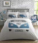 Volkswagen VW Official Licensed 'On Tour' design, Campervan Duvet Quilt Cover Set, Bedding (King Set)