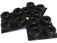 GorillaGrit Small Black Door Knob Bumpers (Set of 12) Self-Adhesive Door Stoppers Wall Protectors, Isolation Rubber Feet for Speakers, Electronics, Furniture