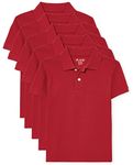 The Children's Place Boys Uniform Pique Polo 5-Pack, CLASSICRED, S (5/6)