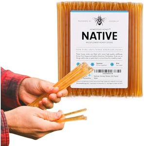 Fluid Movement Native Honey Sticks For Tea, Honey Packets Single Serve Stir Sticks, Natural Flavor, Honey Straws (Honey Sticks Bulk, 50 count)