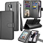 LG G7 ThinQ Case, LG G7 ThinQ Wallet Case, LG G7 2018 PU Leather Case, Tekcoo Luxury ID Cash Credit Card Slots Holder Purse Carrying Folio Flip Cover [Detachable Magnetic Hard Case] Kickstand - Black