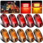 Linkstyle 10pcs 6LED Trailer Marker Lights, 12V-24V Amber/Red Side Marker Indicators Light, for Truck RV Boat Camper Boat