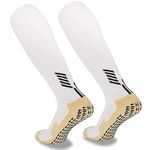 MENDENG Grip Socks Soccer Non Slip Socks for Men with Grippers Anti Slip Socks Non Skid Training Athletic Socks 2P