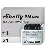 Shelly PM Mini Gen3 | WiFi & Bluetooth Smart Power Meter 1 Channel 16 A | Home Automation | Compatible with Alexa & Google Home | iOS Android App | No Hub Required | Smart Schedules