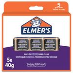 Elmer's Disappearing Purple Glue Sticks | Dries Clear | Great for Schools & Crafting | Washable & Child-Friendly | 40g | 5 Count