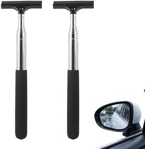 Squeegee Set, Retractable Rearview Mirror Wipers and Long Handle Windshield Squeegees, Multipurpose Window Cleaner, Safe and Comfortable Driving, Effortlessly Maintain Clear Views