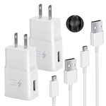 Swadaws Galaxy S7 Fast Charger Adaptive Fast Charging Wall Android Phone Tablet Charger Adapter Kit with Micro-USB Cable Compatible Samsung Galaxy S7 Edge S6 S5 S4 J7 J3 A6 Note 5 4 LG G4 K5 (2 Pack)