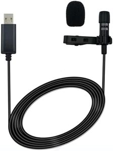 SPTSSWET Microphone à clip USB de type A portable avec suppression du bruit, microphone filaire Plug and Play avec clip adapté pour la vidéoconférence, les jeux de musique, le chant et le streaming en