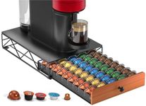 Metal Coffee Pod Holder for 50 Nespresso Vertuo Capsules Pods & 50 Dolce Gusto Pods, HFHOME Nespresso Vertuoline Capsule Drawer Organiser Coffee Machine Stand