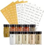 Talented Kitchen 272 Spice Labels Stickers, Clear Spice Jar Labels Preprinted for Seasoning Herbs Kitchen Spice Rack Organization, Water Resistant, Black and White Script