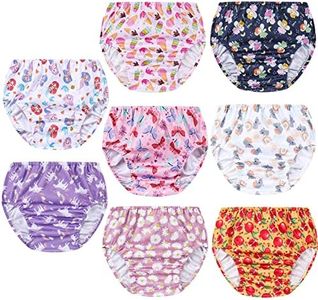 SMULPOOTI 8 Packs Reusable Plastic Underwear Covers for Potty Training and Waterproof Diaper Cover for Rubber Pants Girls 3t