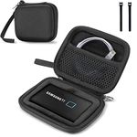 ProCase Samsung T7/ T7 Touch Portable SSD Hard Carrying Case and 2 Cable Ties, Hard EVA Shockproof Storage Travel Organizer for T7/ T7 Portable 500GB 1TB 2TB USB 3.2 External Solid State Drives-Black
