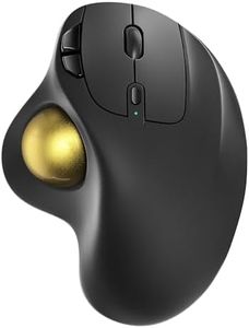 Nulea M501 Wireless Trackball Mouse, Rechargeable Ergonomic, Easy Thumb Control, Precise & Smooth Tracking, 3 Device Connection (Bluetooth or USB Receiver), Compatible for PC, Laptop, Mac, Windows.