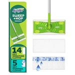 Swiffer Sweeper Dry and Wet Starter Kit for Floor Mopping and Cleaning, All Purpose Cleaner, Includes: 4 Dry Heavy Duty Cloths, 3 Wet Heavy Duty Pads, 10 Dry Cloths, 2 Wet Pads