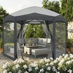 COOSHADE 12'x12' Pop Up Gazebo 6 Sided Screened Canopy Tent Outdoor Screen House(Grey)