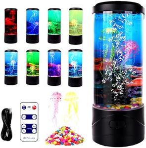 Toycol Bubble Jellyfish Lamp,8 Color Changing LED Jellyfish Night Light,Aquarium Tank Table Mood Lamps for Adults Kids Home Office Decor Gifts (Bubble Jellyfish lamp)