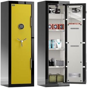 Fireproof Safe with Digital Lock โ Heavy-Duty 8.12 cu.ft Large Safe Box for Home, Office & Business | Secure, Durable & Stylish Design | Waterproof & Burglar-Proof (BEE5517-BLACK-YELLOW)