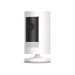 Ring Stick Up Cam Battery – HD security camera with two-way talk, Works with Alexa – White