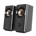 CREATIVE T60 2.0 Compact Hi-Fi Desktop Speakers with Clear Dialog and Surround by Sound Blaster, SmartComms Kit, USB-C Audio, Mic and Headset Ports, Bluetooth 5.0