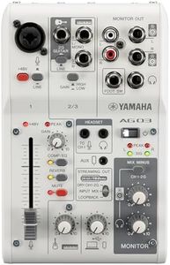Yamaha AG03MK2 3-Channel Live Streaming Mixer, White