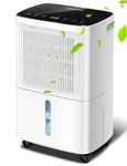 12L/Day Dehumidifiers for Home Damp, Dehumidifier with Humidity Display&Control, 2000 Sq.Ft Ultra Quiet for Home/Bedroom/Laundry Dry/Basement, Timer, Big Water Tank&Drainage Hose for Damp