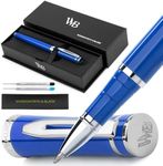 Wordsworth and Black Rollerball Pen - Luxury Pen - Chrome Finish, Blue Lacquer, Ink Refill, Refillable, Gift for Men & Women, Professional Writing, Nice and Fancy Pens and for Work