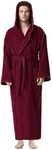 Arus Men's Hooded Classic Bathrobe Turkish Cotton Robe with Full Length Options, Burgundy, XX-Large