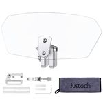 Justech Motorbike Wind Deflector Motorcycle Windscreen Adjustable Clip On Windshield Extension Universal for Motorcycle Racing Bike -Transparent