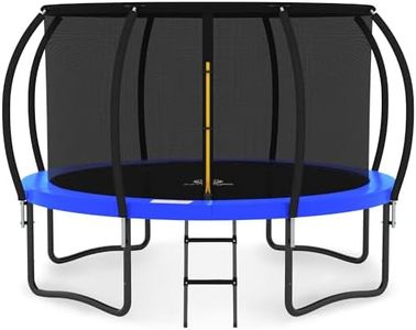 JUMPZYLLA Trampoline 8FT 10FT 12FT 14FT 15FT 16FT Trampoline Outdoor with Enclosure - Recreational Trampolines with Ladder and AntiRust Coating, ASTM Approval Outdoor Trampoline for Kids