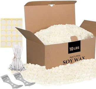 SAEUYVB Natural Soy Candle Wax for Candle Making, 10lb Bag, Premium Soy Wax Flakes, 20 Cotton Candle Wicks, 20 Wick Stickers and 2 Centering Devices 