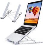 RIWUCT Laptop Stand for Desk, 9 Angles Adjustable Ergonomic Computer Stand with Detachable Phone Holder, Aluminum Cooling Portable Laptop Riser Holder Compatible with MacBook Pro Air Up to 15.6''