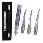 Khan Fruit Carving Thai Style Fruit And Vegetable Carving Knife With 3 Stainless Steel Blade Blue And Silver