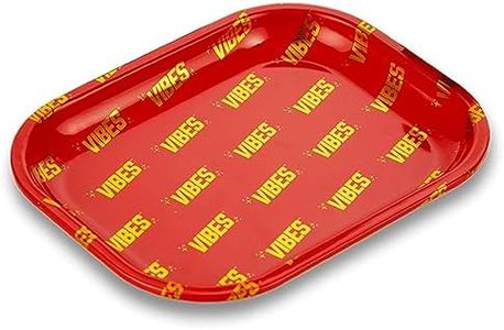 Vibes Premium Metal Tray- 7"x5.5"x0.3" Compact, Portable, and Designed for Your Leisure Time, Scratch-Resistant, and Travel-Friendly for On-The-Go Lifestyles (Red)