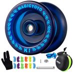 MAGICYOYO Responsive YoYo K1-Plus with Yoyo Sack + 3 Strings and Yo-Yo Glove Gift (Blue)