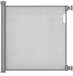 MeeruWorks Retractable Stair Gate for Baby, Extendable Mesh Baby Gate & Dog Gate, 79cm Tall 148cm Wide Child Safety Gate for Doorways, Stairs, Hallways, Indoor/Outdoor Use (Grey)