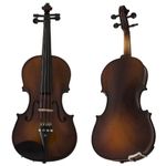 Cecilio CVN-EAV Ebony Fitted Solid Wood Violin with Deluxe Oblong Case, Antique Varnish, Size 4/4 (Full Size)