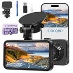 Dash Cam with 128GB Card WiFi/APP Control Dash Cam Front Dash Cameras, Dashcams for Cars W/Night Vision Car Camera 2.5K Dashboard Camera W/170°Wide Angle, G-Sensor,Parking Monitor, Max Support 256GB