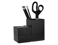 Bostitch Office Konnect Desk Organizer Accessory Tray & Storage Cup Bundle, Stacks for Desktop Storage, Black